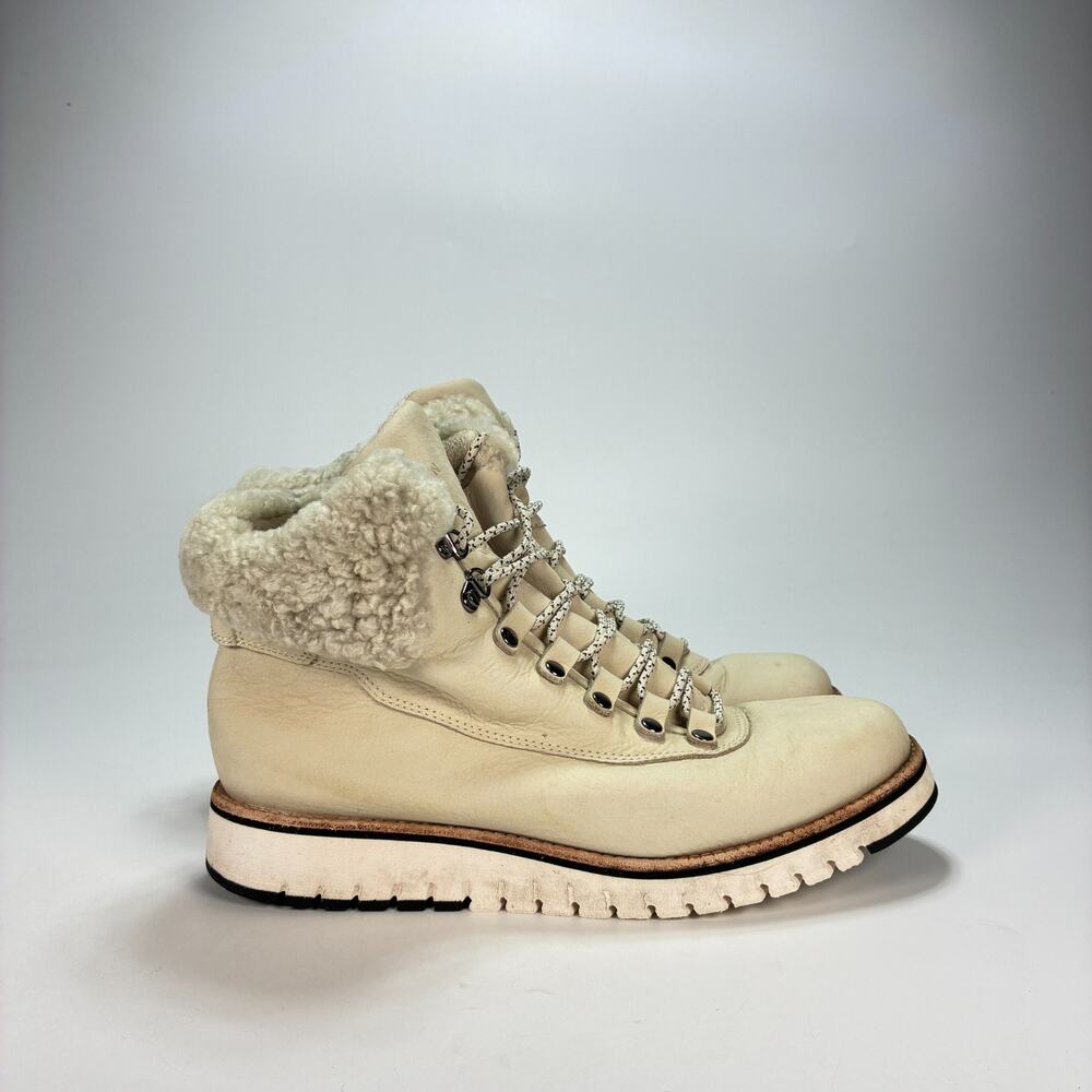 Cole Haan ZERØGRAND Explorer Beige Waterproof Hiker Boots W07560 Women's Size 8B